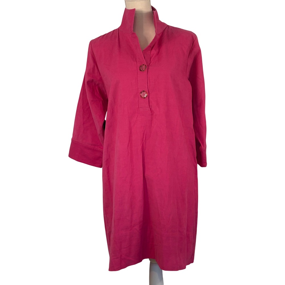 Holly Shae Arden Pink Corduroy Tunic Dress Stand Collar S/M NEW